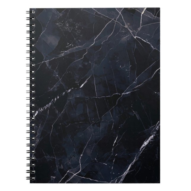 Navy blue marble: stone texture. notebook (Front)