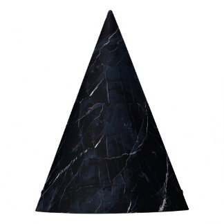 Navy blue marble: stone texture. party hat