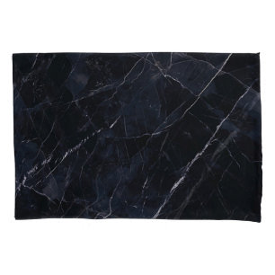 Navy blue marble: stone texture. pillowcase