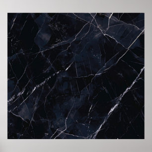 Navy blue marble: stone texture. poster