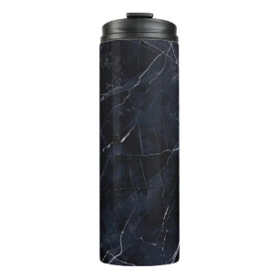 Navy blue marble: stone texture. thermal tumbler