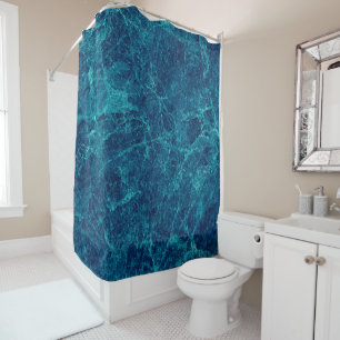 Navy Blue Marble Texture  Shower Curtain