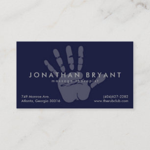 Navy Blue Massage Therapist Business Card