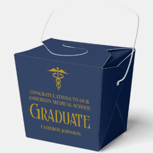 Navy Blue Medical School Graduation Party Fortune Favour Box