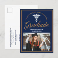 Navy Blue Medical School Photo Graduation Party