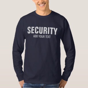 Navy Blue Mens Double Sided Long Sleeve Security T-Shirt