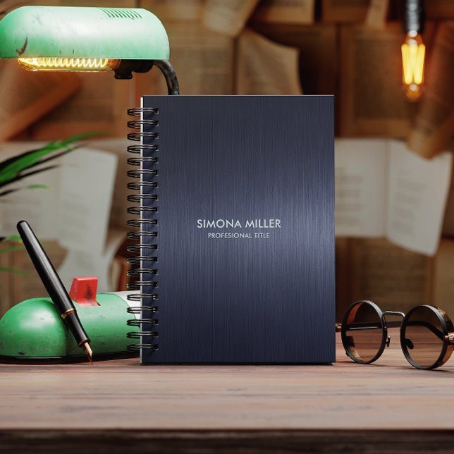 Navy Blue Metallic Background  Notebook (Creator Uploaded)