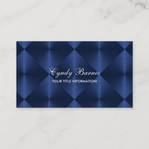 Navy Blue Metallic Look Diamond Tiles Business Card