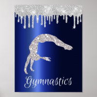 Navy Blue Metallic Silver Sparkle Gymnastics