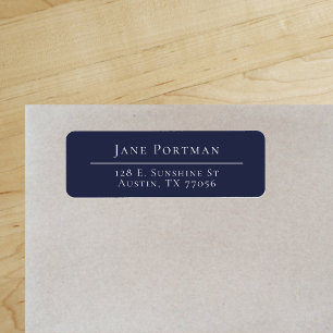 Navy Blue Midnight Blue Custom Chic Return Address Label