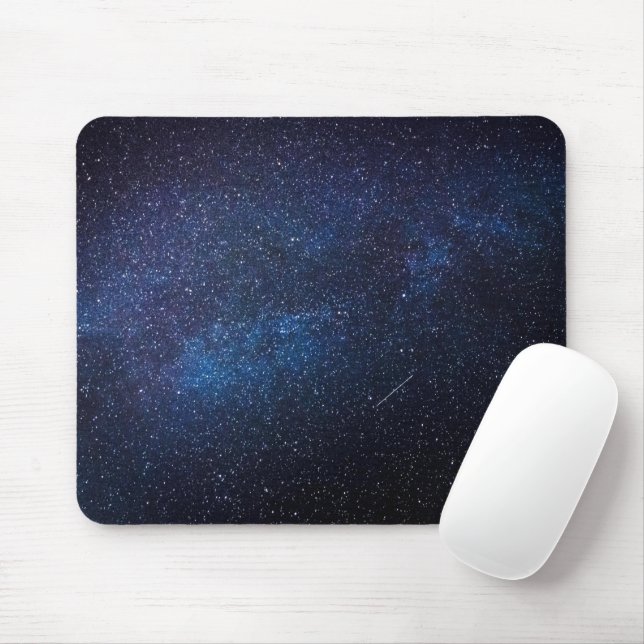 Navy Blue Milkyway Nightsky Galaxy Photograph  Mouse Pad (With Mouse)