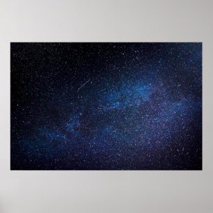 Navy Blue Milkyway Nightsky Galaxy Photograph Poster