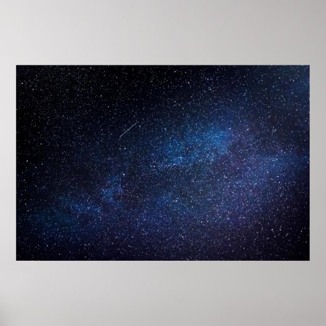 Navy Blue Milkyway Nightsky Galaxy Photograph Poster (Front)
