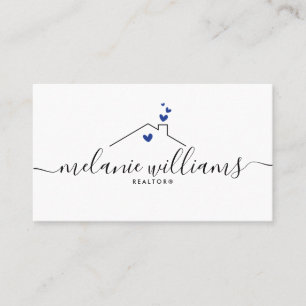 Navy Blue Minimal Realtor Business Card
