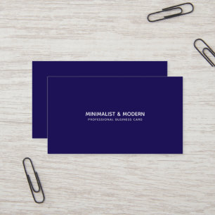 Navy Blue Minimalist Elegant Professional Business Card