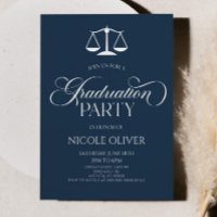 Navy Blue Minimalist Lawyer Scale Graduation