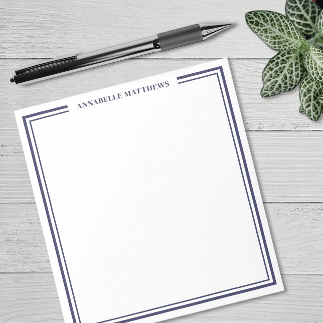 Navy Blue Minimalist Monogram Notepad (Navy Blue Minimalist Monogram Notepad)