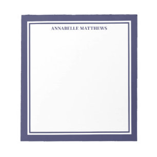 Navy Blue Minimalist Monogram Notepad