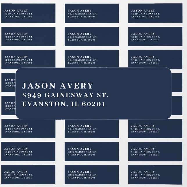Navy Blue Minimalist Name Return Address Label (Creator Uploaded)
