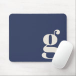 Navy Blue Minimalist Retro Monogram Initial Custom Mouse Pad<br><div class="desc">Navy Blue Minimalist Retro Monogram Initial Custom Mouse Pad</div>