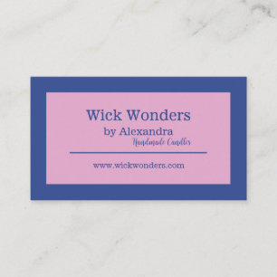 Navy Blue Minimalistic Candle Making Business Card