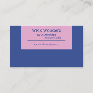 Navy Blue Minimalistic Candle Making Business Card