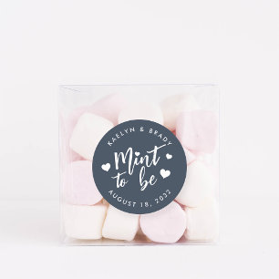 Navy Blue Mint to Be Personalised Wedding Favour Classic Round Sticker