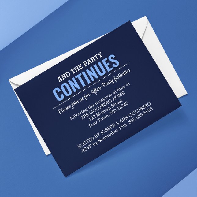 Navy Blue Modern After Party Invitation (Creator Uploaded)