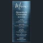 Navy Blue Modern and Elegant Wedding Menu<br><div class="desc">Navy Blue Modern Faux Metallic Stainless Steel Wedding Menu. This girly modern Navy Blue Script Wedding Menu can be customised to include the names of the Bride and Groom, the wedding date and the wedding dinner menu options. This Menu is part of a matching wedding collection and additional matching items...</div>