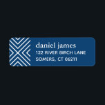 Navy Blue Modern Bar Mitzvah Address Label Return Address Label<br><div class="desc">This personalised patterned address label features a modern pattern and your name and address.  Add your information on the template form.</div>