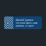 Navy Blue Modern Bar Mitzvah Address Label Return Address Label<br><div class="desc">This personalised patterned address label features a modern pattern and your name and address.  Add your information on the template form.</div>