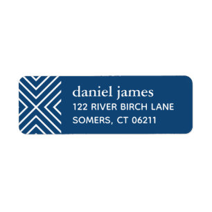 Navy Blue Modern Bar Mitzvah Address Label Return Address Label