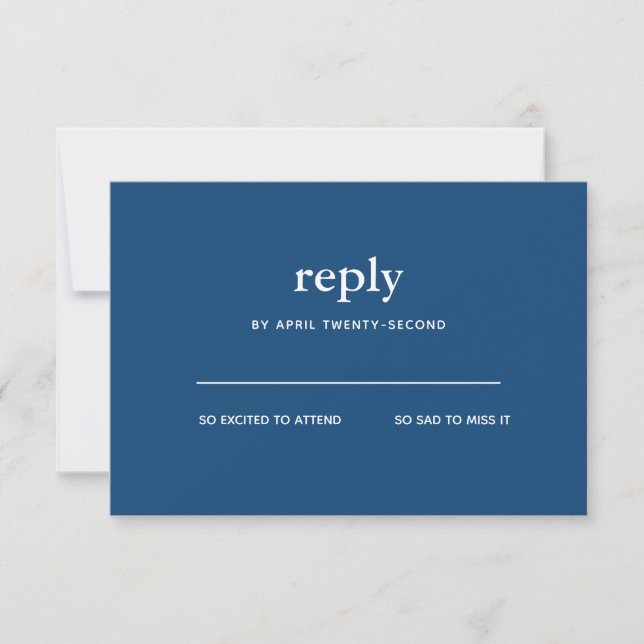 Navy Blue Modern Bar Mitzvah II Invitation Reply (Front)