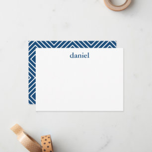 Navy Blue Modern Bar Mitzvah Thank You Card