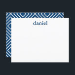 Navy Blue Modern Bar Mitzvah Thank You Card<br><div class="desc">This trendy insert card features bold lettering on the front and a modern pattern on the back.  Add your text using the template form.  Change the font,  layout and colours using the Customise feature.</div>