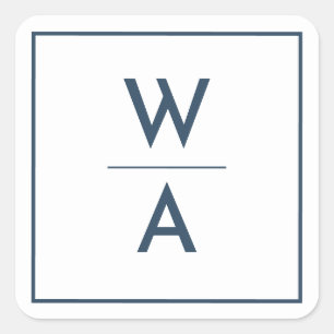 Navy Blue Modern Bold Monogram Crest Envelope Seal