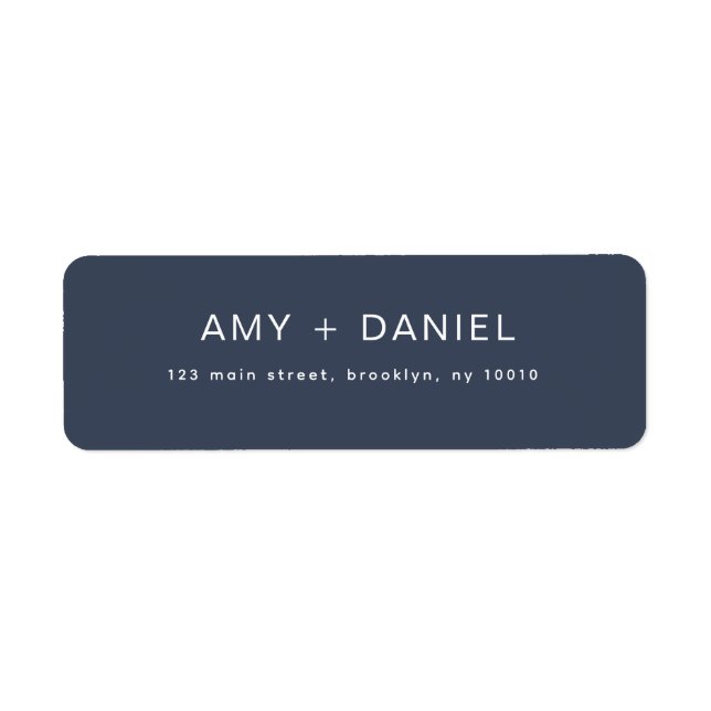 Navy Blue Modern Chic Return Address Label (Front)