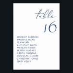 Navy Blue Modern Handwritten Script Wedding Table Number<br><div class="desc">Modern table numbers card featuring black handwritten script and minimalist typography. Personalise by adding your details. This navy blue table card is perfect for weddings,  bridal showers,  baby showers,  and other events.</div>