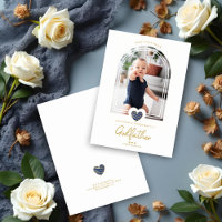 Navy Blue Modern Heart Golden Effect Godfather