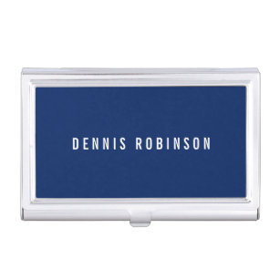 Navy blue, modern, masculine, custom name business card holder