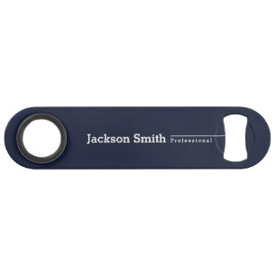 Navy blue modern minimalist personalised name