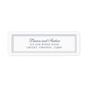 Navy Blue Modern Minimalist Return Address Label