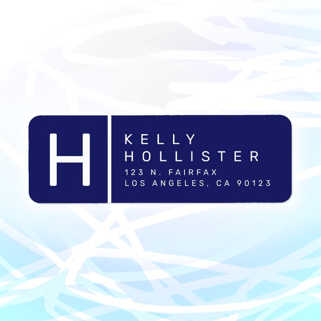 Navy Blue | Modern Return Address Label (Creator Uploaded)