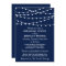 Navy Blue Modern String Lights Rehearsal Dinner