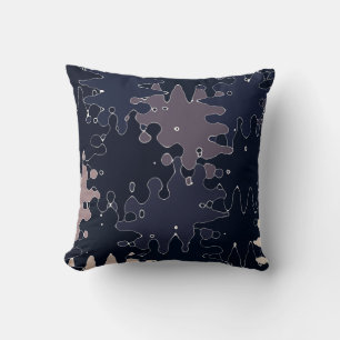 Navy Blue Modern Unique Trendy Style Throw Pillow