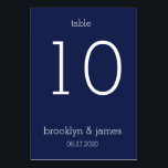 Navy Blue Modern Wedding Table Cards<br><div class="desc">Navy blue modern wedding table cards with customisable text</div>