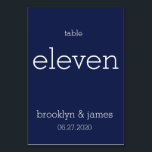 Navy Blue Modern Wedding Table Numbers<br><div class="desc">Navy blue modern wedding table numbers with customisable text</div>