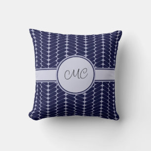 navy blue monogam cushion