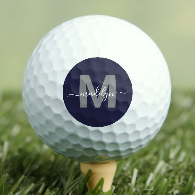 Navy Blue Monogram Initial Name Golf Balls (Navy Blue Monogram Initial Name Golf Balls)