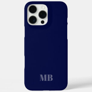 navy blue monogram name initials  iPhone 16 pro max case